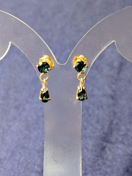 A Striking Pair-J028- Sapphire Drop Earrings-Teal