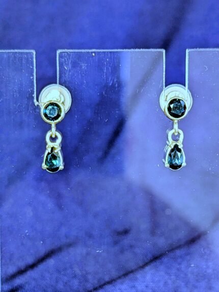 Sapphire Drop Earrings-JS08-Blue